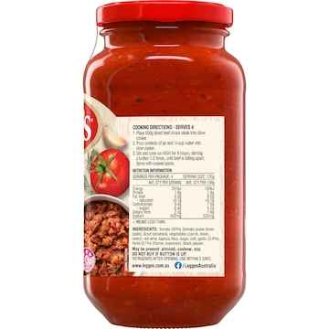 Chunky Beef Ragu Pasta Sauce with Tomato, Garlic & Herbs 500g