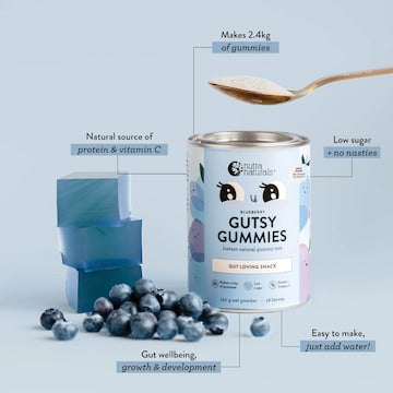 Nutra Naturals Gutsy Gummies Powder Blueberry 150g