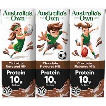 Australia's Own Protein Chocolate Flavoured Milk Poppers 200mL x 3 pack