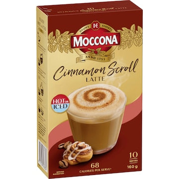 Moccona Cinnamon Scroll Latte Sachets 10 pack