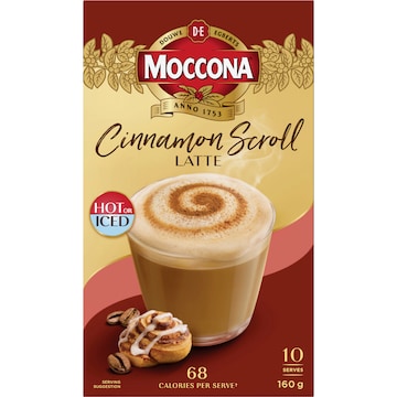 Moccona Cinnamon Scroll Latte Sachets 10 pack