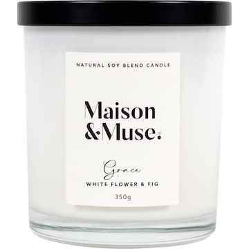 Maison & Muse Natural Soy Blend Candle Grace White Flower & Fig 350g