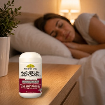 Nature's Way Magnesium + Ashwagandha Film Coated Tablets 50 pack