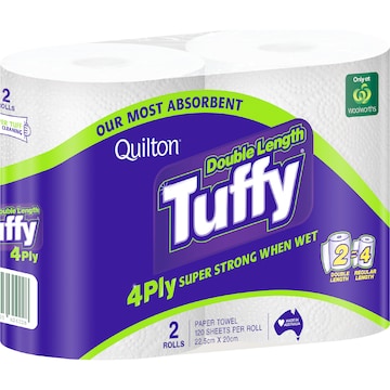 Quilton Tuffy Double Length 2Ply Paper Towel 120 x 2 pack