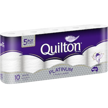 Quilton Platinum 5Ply White Toilet Tissue 10 pack