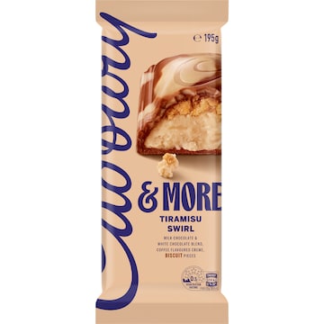 Cadbury & More Tiramisu Swirl Chocolate Block 195g