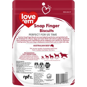 Love'em Snap Finger Biscuit Dog Treats 250g
