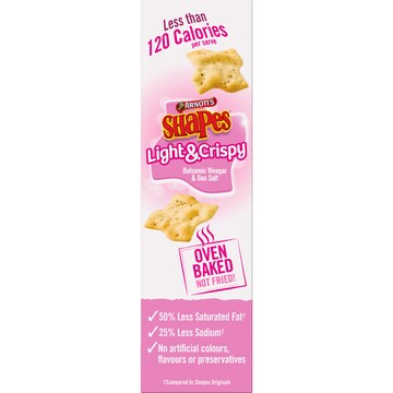 Arnott's Shapes Light & Crispy Vinegar & Sea Salt Crackers 120g