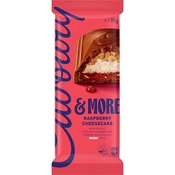 Cadbury & More Raspberry Cheesecake Chocolate Block 195g