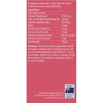 Nature's Way Beauty Hair Scalp Skin & Nail Tablets 100 pack