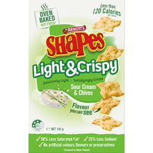 Arnott's Shapes Light & Crispy Sour Cream & Chives Crackers 120g