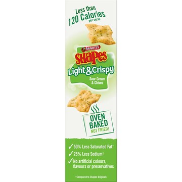 Arnott's Shapes Light & Crispy Sour Cream & Chives Crackers 120g