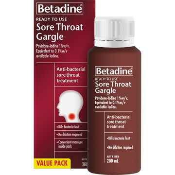 Betadine Sore Throat Gargle 200mL