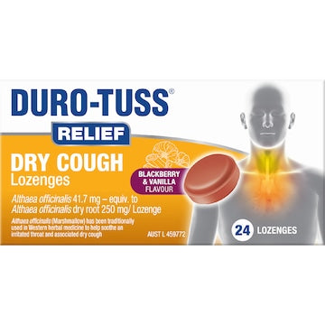 Duro-Tuss Relief Dry Cough Lozenges Blackberry & Vanilla 24 pack