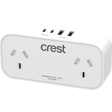 Crest Multi USB Power Adaptor USB-C & USB-A each