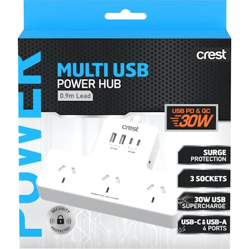 Crest Multi USB Power Hub 0.9m each