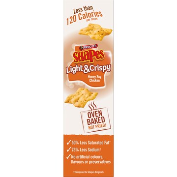 Arnott's Shapes Light & Crispy Honey Soy Chicken Crackers 120g