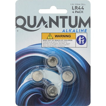 Quantum Alkaline LR44 1.5V Coin Cell 4 pack