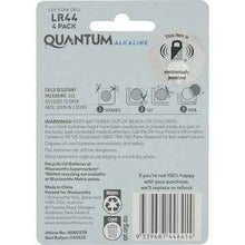 Quantum Alkaline LR44 1.5V Coin Cell 4 pack