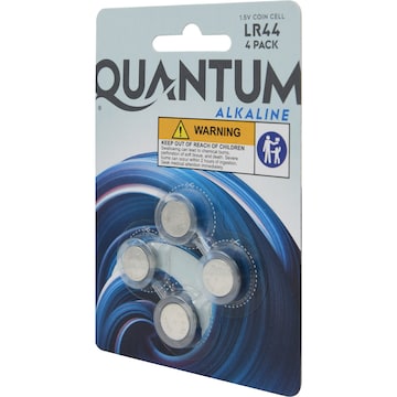 Quantum Alkaline LR44 1.5V Coin Cell 4 pack