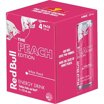 Red Bull The Winter Edition Energy Drink White Peach 250mL x 4 pack