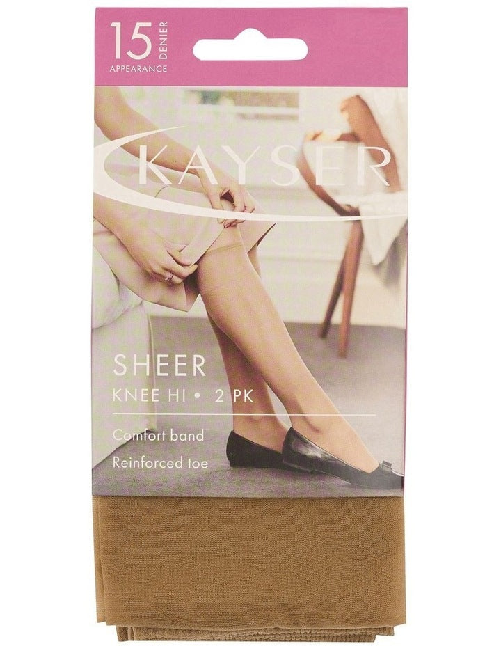 Silky Elastane Knee Hi's in Nubeige