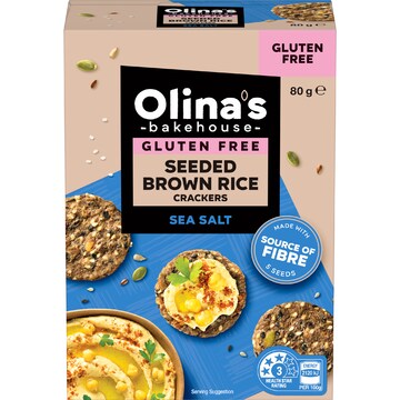 Olina's Bakehouse Gulten Free Seeded Crackers Sea Salt 80g