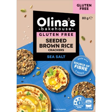 Olina's Bakehouse Gulten Free Seeded Crackers Sea Salt 80g