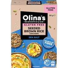 Olina's Bakehouse Gluten Free Seeded Brown Rice Crackers Sea Salt 80g