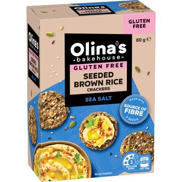Olina's Bakehouse Gulten Free Seeded Crackers Sea Salt 80g