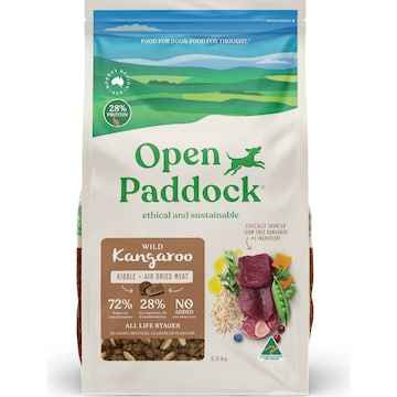 Open Paddock Wild Kangaroo Kibble & Air Dried Meat Dry Dog Food 5.5kg