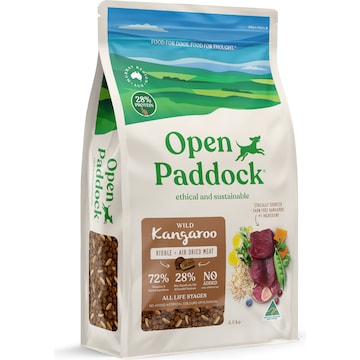 Open Paddock Wild Kangaroo Kibble & Air Dried Meat Dry Dog Food 5.5kg