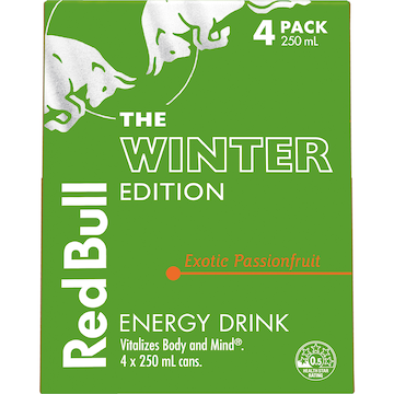 Red Bull Energy Drink The Winter Edition Exotic Passionfruit 250mL x 4 pack