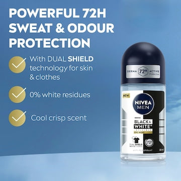 Nivea Men Black & White Roll On Antiperspirant Epic Night 50mL
