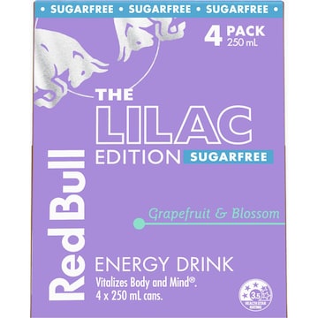 Red Bull The Lilac Edition Sugar Free Energy Drink Cans 250mL x 4 pack