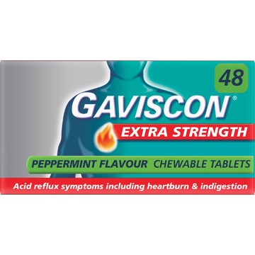 Gaviscon Extra Strength Chewable Tablets 48 pack