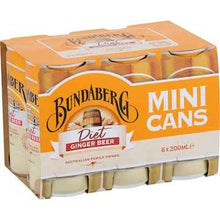 Bundaberg Diet Ginger Beer Mini Cans 200mL x 6 pack