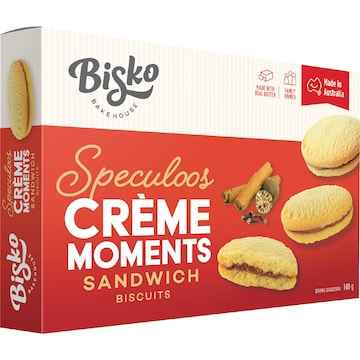 Bisko Bakehouse Creme Moments Shortbread With Speculoos Cream Filling 140g
