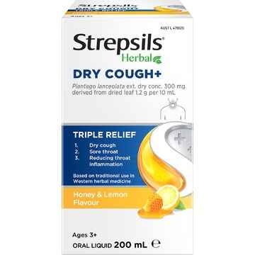 Strepsils Herbal Dry Cough+ Liquid 200mL