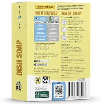 Lucent Globe Dish Soap Sheets Lemon 60 pack