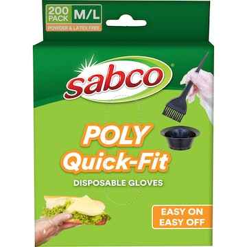 Sabco Poly Quick-Fit Gloves M/L 200 pack