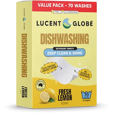 Lucent Globe Dishwashing Sheets Lemon 70 pack