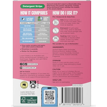 Lucent Globe Dish Soap Sheets Watermelon Apple 60 pack