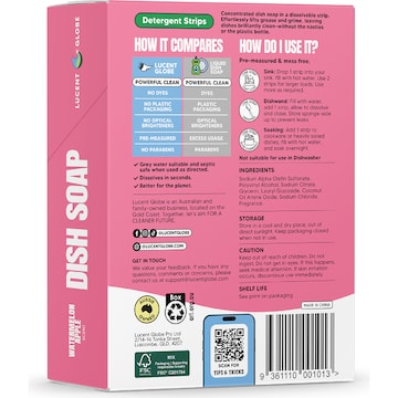 Lucent Globe Dish Soap Sheets Watermelon Apple 60 pack