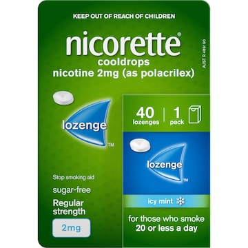 Nicorette Cooldrops Nicotene Lozenges 2mg 40 pack