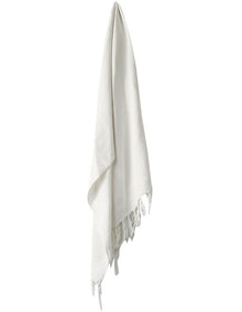 Vintage Linen Fringe Throw in Marshmallow