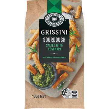 Red Rock Deli Grissini Salted Sourdugh Wtih Rosemary 135g