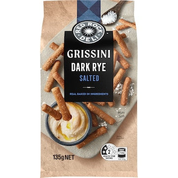 Red Rock Deli Mini Grissini Salted Dark Rye 135g