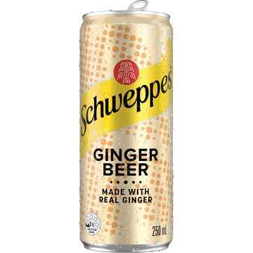 Schweppes Ginger Beer Cans 250mL x 6 pack