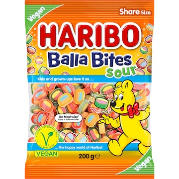 Haribo Balla Bites Sour Lollies 200g